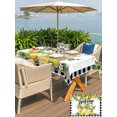 thumbnail image 6 of 52x70 Inch Outdoor Tablecloth with Umbrella Hole Zipper Rectangle Summer Lemon Rectangular Tablecloths Outside Waterproof Black Plaid Fruits Floral Botanical Patio Table Cloth Cover for Picnic Party, 6 of 8