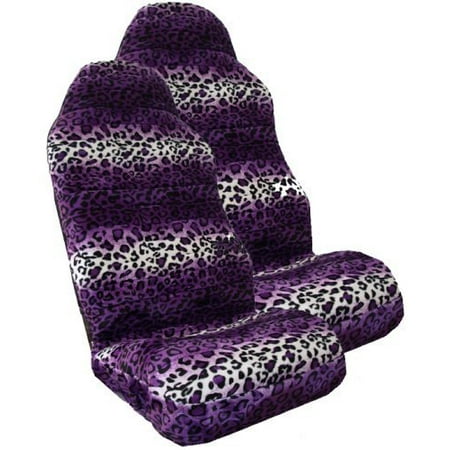 Safari Purple Leopard Print Car High Back Seat Covers One Pair Safari Purple Leopard Print Car High Back Seat Covers One Pair Usa Brand La Auto Gear
