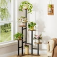 thumbnail image 3 of Corner Plant Stand Indoor 6 Tiered Tall Plant Shelf 43" Multiple Potted Plant Holder Plant Tower for Living Room Balcony,Rustic Brown, 3 of 9
