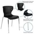 thumbnail image 5 of Flash Furniture Lowell Adult Contemporary Design Plastic Stack Chairs, Set of 4, Black, 5 of 15