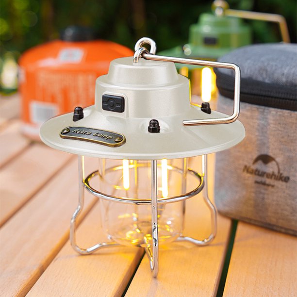 Luz Que Acampa Retro LED Camping Light 300LM Tipo-C Recargable IPX4 650mAh (champagne)