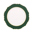 thumbnail image 5 of BalsaCircle WHITE HUNTER GREEN 10 Round 10" Disposable Salad Plastic Plates Blossom Design Party Decorations, 5 of 8