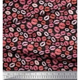 thumbnail image 3 of Soimoi Black Rayon Crepe Fabric Lips Women Fabric Prints By Yard 46 Inch Wide, 3 of 3