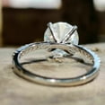thumbnail image 3 of Solitaire With Accents 3Ct Round Cut Simulated Diamond Women's Engagement Wedding 14K White Gold Plated Silver Ring, 3 of 4