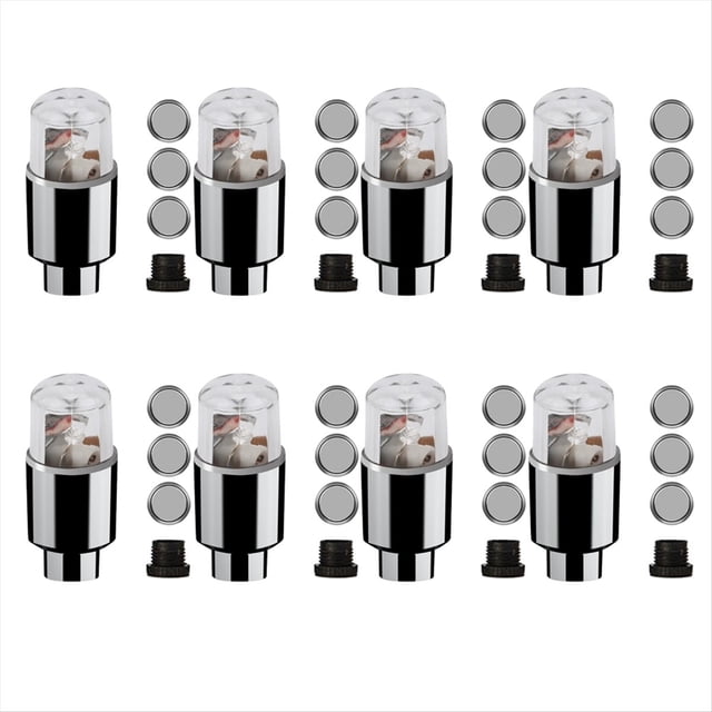 Luces para Tapas de Válvulas de Neumáticos Luces para Neumáticos de Automóviles Tapas de Válvulas de Aire con Luces para Motocicletas Bicicletas Vehículos Eléctricos