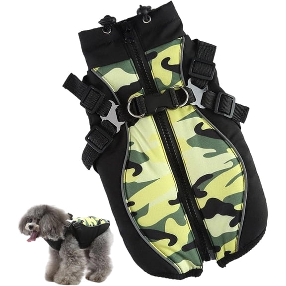 Warm Cotton Dog Jacket, Reflective Zipper, for Small Medium Dogs Outdoor