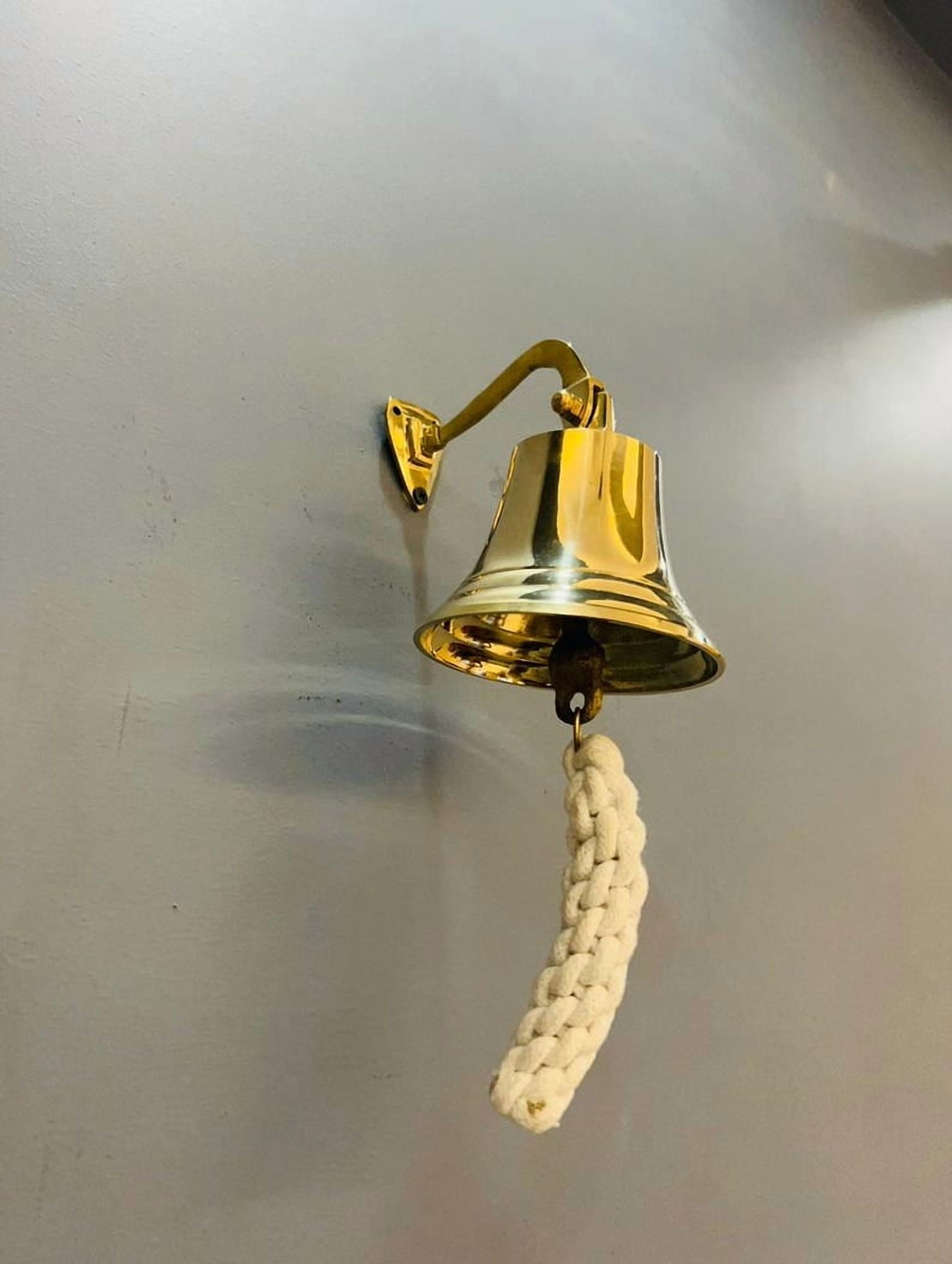 Brass Nautical Bell Wall Hanging Door Bell,Dinner Bell,Ship Bell,Christmas Gift,Nautical Decor, Housewarming,CoastalHome Accent