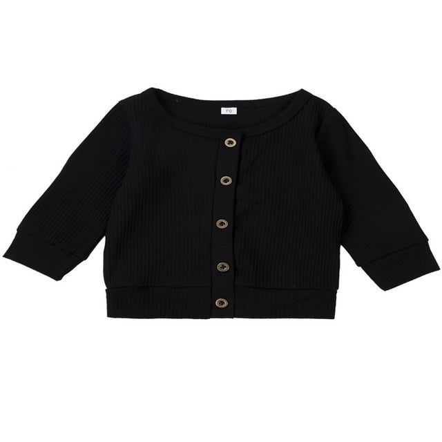 MesaSe Baby Girl Knit Cardigan Button Down Knitwear Basic Knit Snap Jacket Sweater Coat