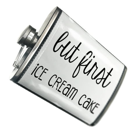 

NEONBLOND Flask But First Ice Cream Cake Funny Saying
