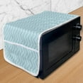 thumbnail image 1 of Vintage Blue Microwave Oven Cover, Horizontal Chevron with 4 Lines Retro Style Zigzag Pattern Print, Water Resistant Organizer with Pockets for Kitchen, 36" x 12", Pale Blue White, by Ambesonne, 1 of 4