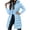 Light blue, variant on Fall Winter Women Sleeveless Long Vest Hooded Puffer Zipper Outwear Vest