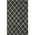 thumbnail image 4 of SAFAVIEH Dallas Jerrie Geometric Shag Area Rug, Dark Grey/Ivory, 6' x 6' Round, 4 of 11