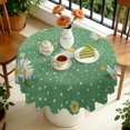 thumbnail image 4 of Round Tablecloth 60 Inch Daisy Table Cover Floral Print Wrinkle Free Kitchen Dining, 4 of 5