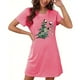 thumbnail image 1 of Camisón corto de talla grande para mujer, camisón de manga corta con estampado de pecho a la moda, camisón para mujer, 1 of 5