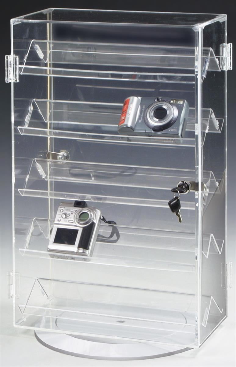 Countertop Jewelry Display Case, Clear Acrylic with 5 Slanted Shelves