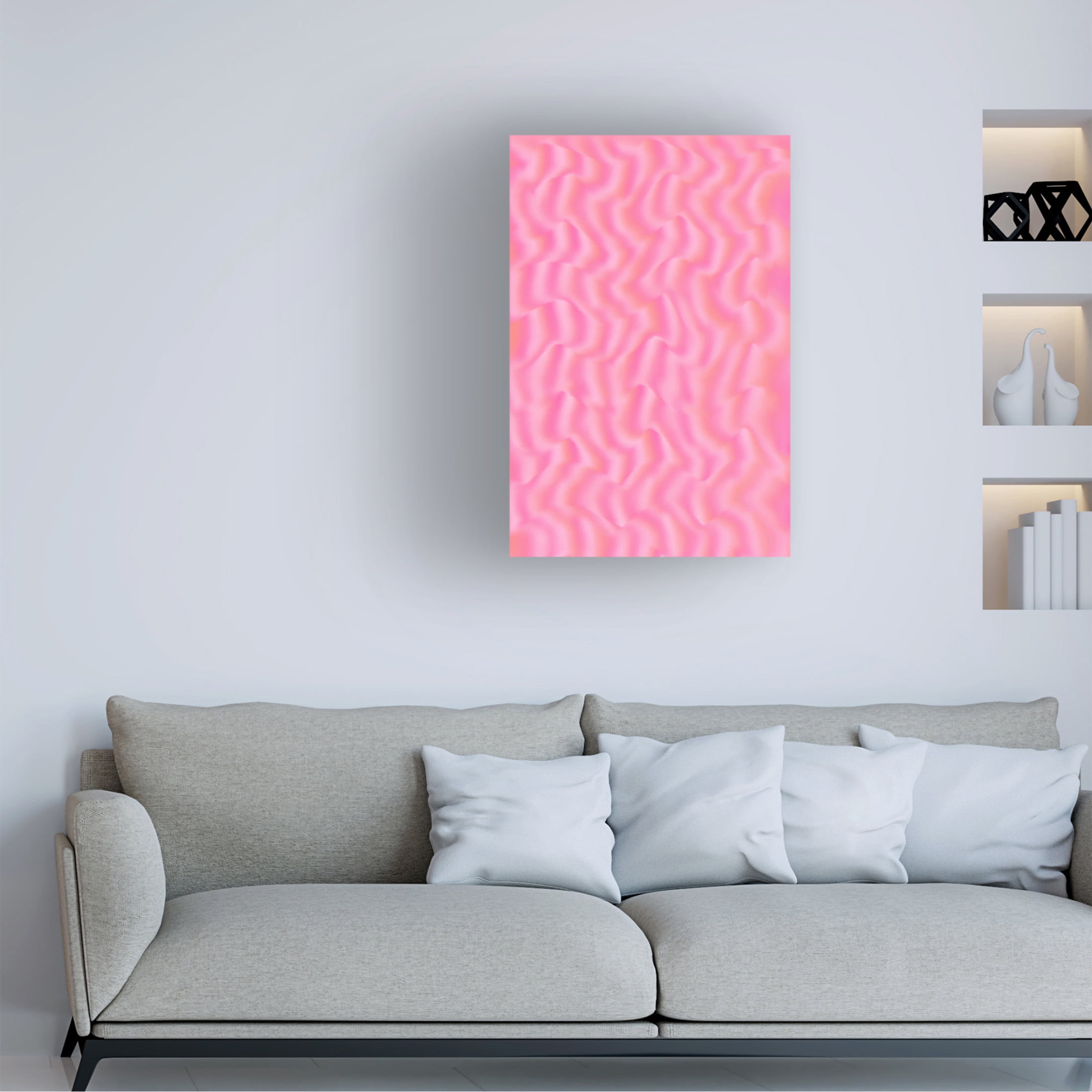 Canvas Wall Art - Treechild 'Pink Silk Pattern' Wall Art for Living Room, Bedroom, or Office D?cor by Trademark Fine Art - 16 x 24 Inches