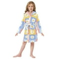 thumbnail image 6 of FORMRS Niños Bathrobe Unisex Hooded Robe Soft Plush Pajamas Sleepwear, Size 7-9T, Light Blue Daisy, 6 of 7