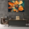 thumbnail image 5 of Mudket Orange and blue Fluid Art Flower Canvas Wall Art, Framed Floral Print, Ready to Hang Wall Decor for Living Room Bedroom, Abstract Modern Artwork - 12"L x 8"W, 5 of 10