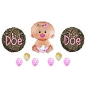 DalvayDelights It's a Doe Camouflage Baby Girl Shower Diaper Pacifier 9 Piece Balloons Decoration Supplies Mossy Oak Set