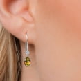 thumbnail image 3 of Gem Stone King 14K White Gold Mango Mystic Topaz and Lab Grown Diamond Earrings for Women | 2.53 Cttw | Gemstone November Birthstone | Oval 7X5MM, 3 of 6