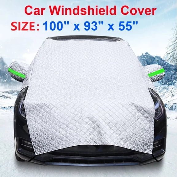 FFORCE 420DCar Thick Windshield Cover Protector Winter Snow Ice Rain Frost Guard Sun Shade Auto Front Window Shield Weatherproof Anti-Freeze