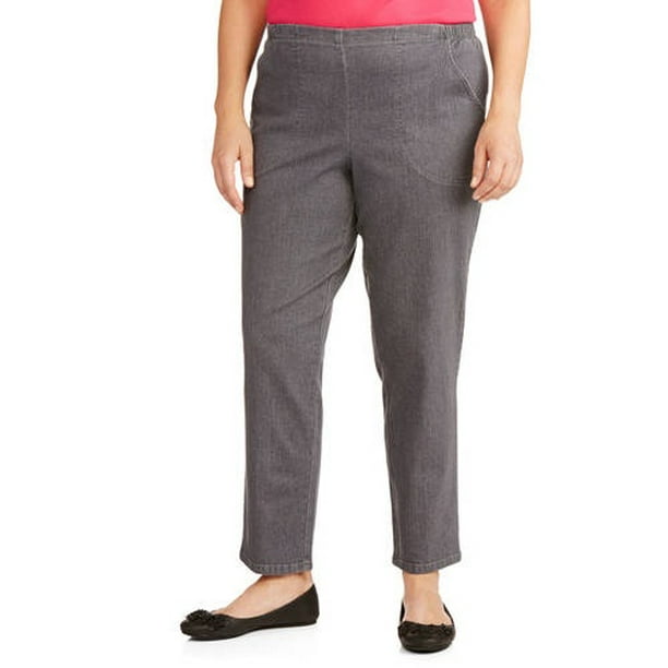 Women's Plus-Size Pull-On Stretch Woven Pants, Available in Regular and ...