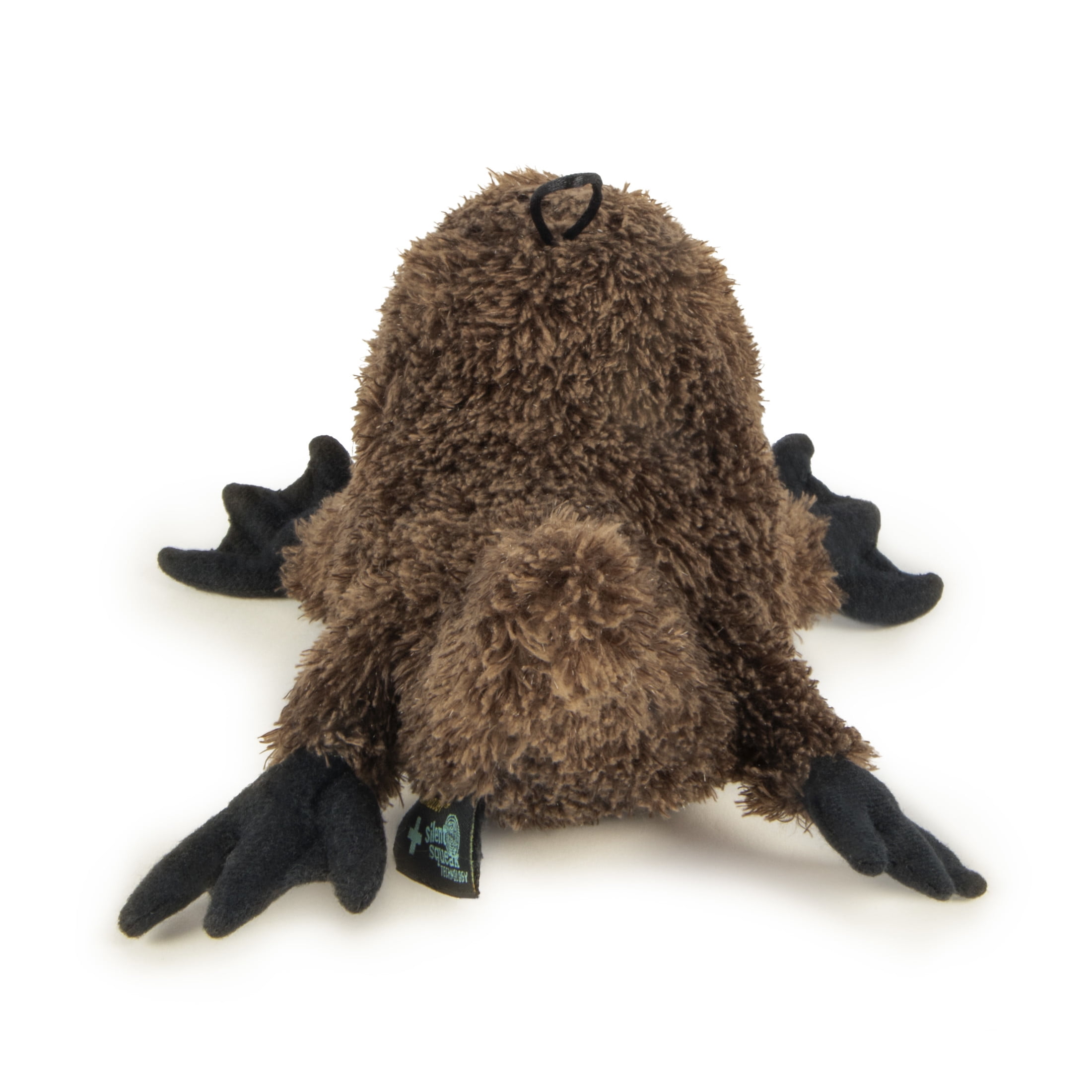 TrustyPup Strong 'N Silent Platypus, Durable Plush Silent Squeaker Dog Toy with Chew Guard Technology, Brown, Large