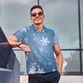 thumbnail image 4 of Balery Snowflakes1 Camisa Polo de Hombre con Estampado, de Manga Corta y Tejido Medio, Camisa Tipo Golf Polo-Small, 4 of 6