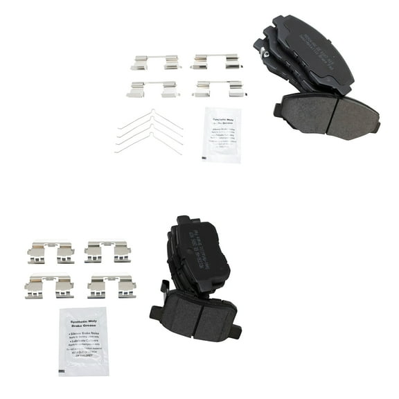 TRQ Front & Rear Premium Posi Semi-Metallic Brake Pad Kit for Honda Accord BFA14331 Fits select: 2008-2010 HONDA ACCORD LXP