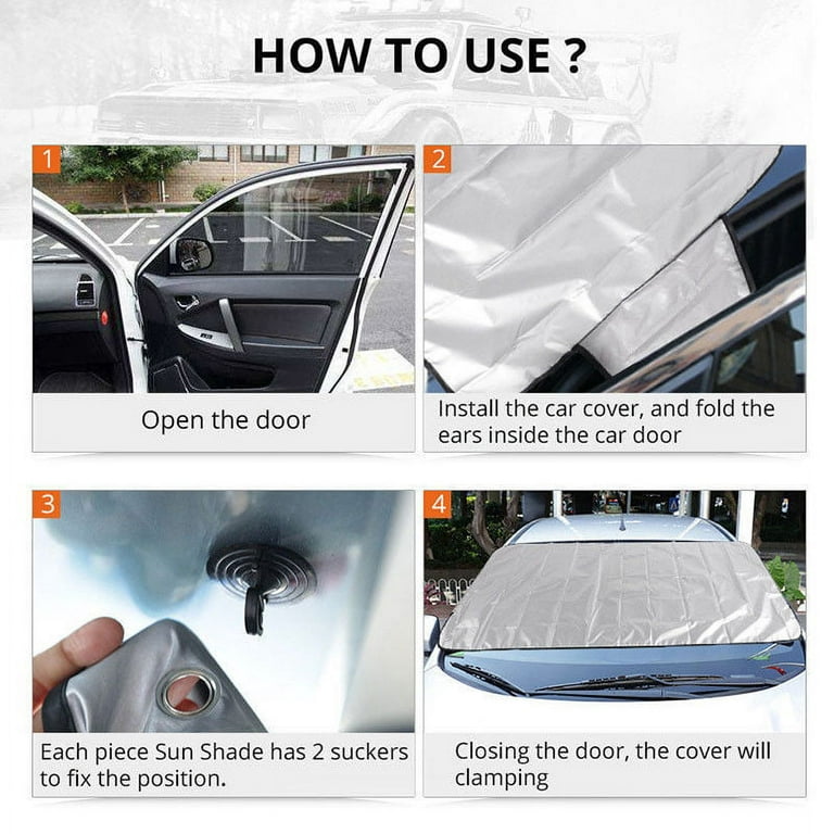 Car Cover Waterproof Windshield Snow Cover Screen Magnetic Protector Sun  Shield Pouch Truck 