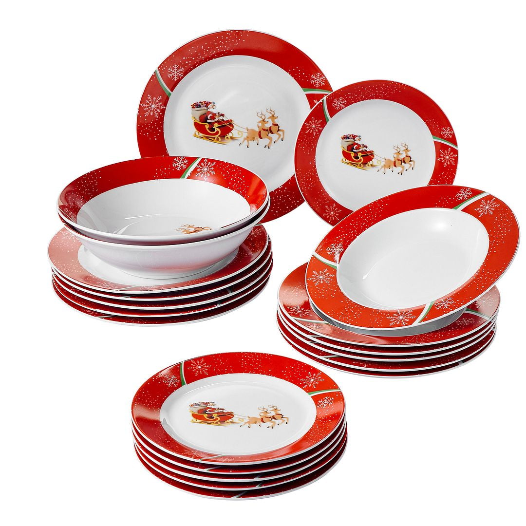 9.75 Dinner Plate Service for 12 8.5 Soup Plate VEWEET Emily 36-Piece Ivory White Bellflower Porcelain Plates Set of 7.5 Dessert Plate 