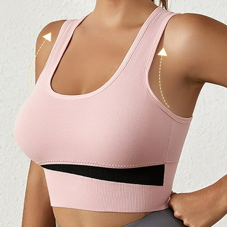 Juslio Minimizer Bras for Women Full Coverage Athletic Wirefree Comfortable Solid Yoga Bra