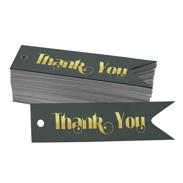 Inkdotpot Pack Of 100 Real Gold Foil Paper Tags Thank You Bridal Shower Favor Hang Tags