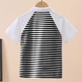 thumbnail image 6 of ATOGUTA Uniform Shirts for Boys Short Sleeve Cute Casual Collared Striped Tees Shirts for Girls Tops T-Shirt Black, Size 5T-15, 6 of 6