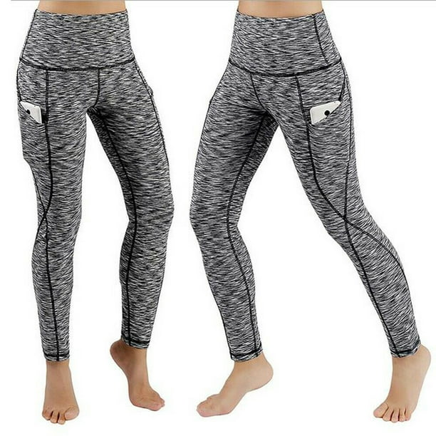 Women's High Waist Yoga Pants Pocket Gym Fitness Sports Capri Leggings ...