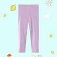 thumbnail image 2 of JUMEYU Infant Pants Girls School Uniform Pants High Waist Leggings with Pockets 3T (Light Purple,3 Years), 2 of 5