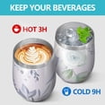 thumbnail image 4 of Floral 12oz Stainless Steel Insulated Wine Tumbler with Lid and Straw – Double Wall Vacuum Mug for Hot & Cold Drinks, 304 Steel Interior, Sweat-Free Design,Thanksgiving,Christmas, Spring,Flower, 4 of 5