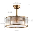 thumbnail image 2 of Aiqidi 18" Caged Ceiling Fan with Light, Retro Gold Reversible 6-Speed 1/2/4H Timing Pendant Fan Lamp w/Remote for Living Room, 2 of 12
