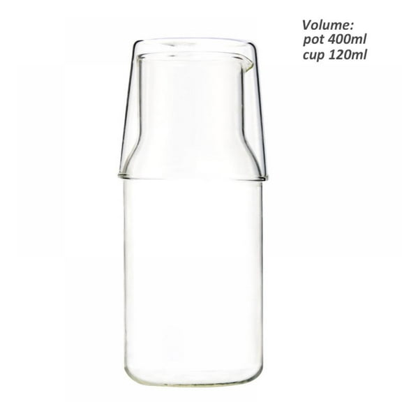 European Quality - Glass Water set Bedside Water Set - Desktop Water carafe - - with Tumbler Glass - Made in Europe