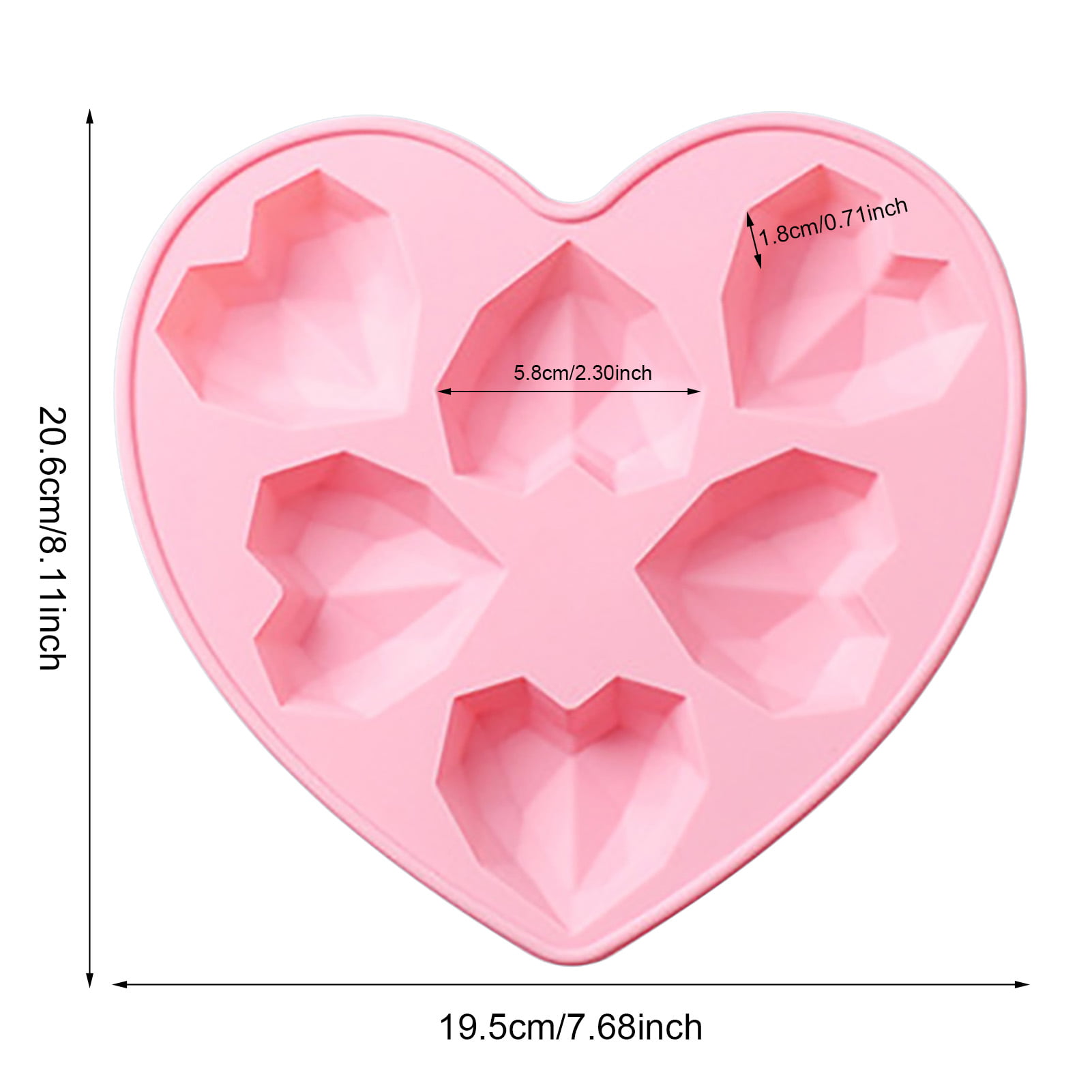 3D Love Heart Cake Fondant Silicone Mold Baking Decorating Mould S5H6 
