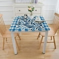 thumbnail image 3 of nygtbtfer  Checkered Tablecloth, Little Squares and Stripes Pastel Color Gingham Repeating Rows Vintage Tile, Dining Room Kitchen Rectangular Table Cover White, 3 of 7