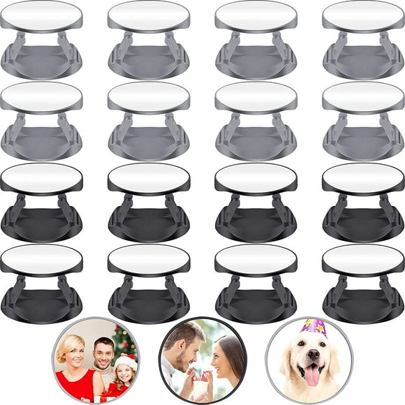 20 Pieces Sublimation Phone Holders Set Collapsible Phone Holders Phone Grip Blanks Self-Adhesive Sublimation Phone Holders for Smartphones and Tablets (Black and Gray)