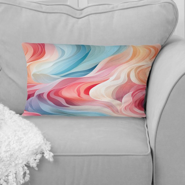 Designart "Mirage Of Colorful Curved Lines" Abstract Throw Pillow - Modern Pillow For Couch - Insert And Pillows Covers For Living Room Decor