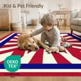 thumbnail image 4 of ODIKA 6'x9' Washable Area Rug Front Patriotic Door Striped Burst Bold Stripe Border Generic for Queen Size Bedroom, Under Bed, Master Suite, Easy Care, Non-Shedding, 4 of 7