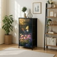 thumbnail image 7 of Boho Dresser for Bedroom with 4 Storage Drawers Serene Butterfly Wildflowers Storybook Inspired Painting Dressers Chest of Drawers Steel Framed Fabric Closet Organizers for Entryway, 7 of 7