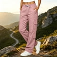 thumbnail image 3 of WULMLEO Cargo Pants for Women Wide Leg High Elastic Waist Y2K Pant Fall 2026 Casual Fall Plus Size Hiking Trousers with Pockets Pink 2XL, 3 of 7