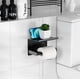thumbnail image 5 of Soporte de pared para papel higiénico, compatible con Mega rollos, soporte de papel higiénico negro mate con estante, acero inoxidable inoxidable, 5 of 5