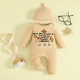 thumbnail image 2 of Gubotare Newborn Western Baby Boy Clothes Cowboy Outfit Pony Long Sleeve Romper Rib Knit Jumpsuit Hat Fall Going Home Outfit, 2 of 9