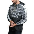 thumbnail image 3 of G-Style USA Men's Plaid Checkered Anorak Windbreaker Jacket JK5008 - Black - 4X-Large, 3 of 6