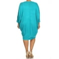 thumbnail image 4 of MOA COLLECTION Women's Plus Size Solid Loose Fit 3/4 Dolman Sleeve Casual Midi Dress, 4 of 5
